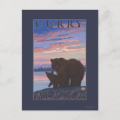 Bär und Cub - Curry, Alaska Postkarte (Vorderseite)