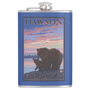 Bär und CUB - Dawson, Alaska Flachmann