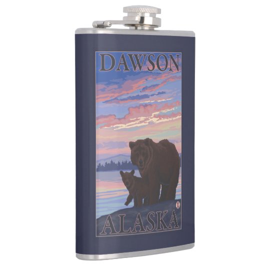 Bär und CUB - Dawson, Alaska Flachmann (Rechts)