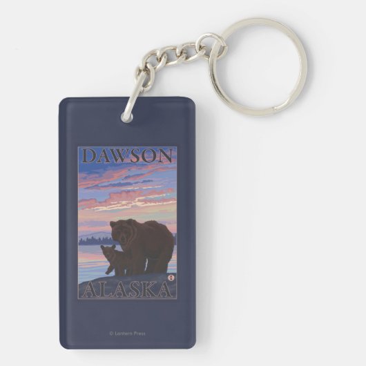 Bär und CUB - Dawson, Alaska Schlüsselanhänger (Rückseite)