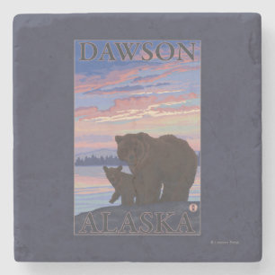 Bär und CUB - Dawson, Alaska Steinuntersetzer
