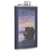 Bär und CUB - Denali Nationalpark, Alaska Flachmann (Rechts)