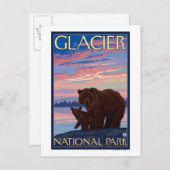 Bär und Cub - Glacier National Park, MT Postkarte (Vorne/Hinten)