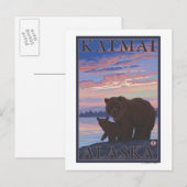 Bär und Cub - Katmai, Alaska Postkarte (Vorne/Hinten)