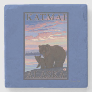 Bär und CUB - Katmai, Alaska Steinuntersetzer