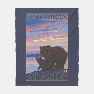 Bär und CUB - Ketchikan, Alaska Fleecedecke