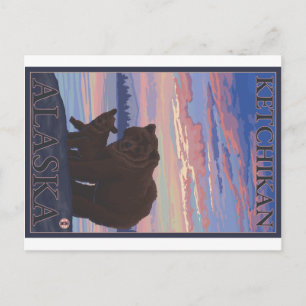 Bär und Cub - Ketchikan, Alaska Postkarte