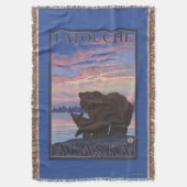 Bär und CUB - Latouche, Alaska Decke (Vorderseite Vertikal)