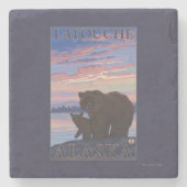Bär und CUB - Latouche, Alaska Steinuntersetzer (Vorderseite)