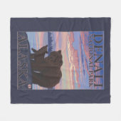 Bär und Cub - Nationalpark Denali, Alaska Fleecedecke (Vorderseite (Horizontal))