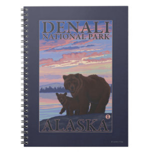 Bär und Cub - Nationalpark Denali, Alaska Notizblock