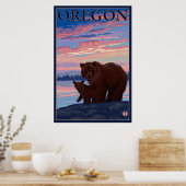 Bär und Cub - Oregon Poster (Küche)