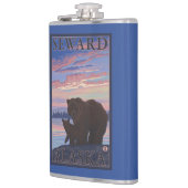 Bär und CUB - Seward, Alaska Flachmann (Links)