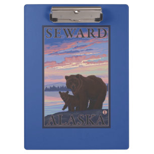 Bär und CUB - Seward, Alaska Klemmbrett