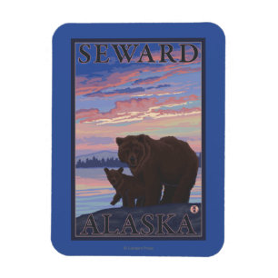 Bär und Cub - Seward, Alaska Magnet