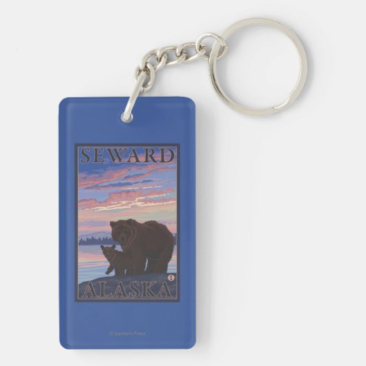 Bär und CUB - Seward, Alaska Schlüsselanhänger (Rückseite)