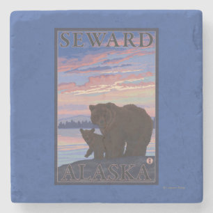 Bär und CUB - Seward, Alaska Steinuntersetzer