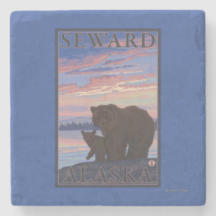 Bär und CUB - Seward, Alaska Steinuntersetzer