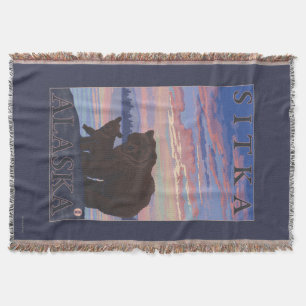 Bär und CUB - Sitka, Alaska Decke