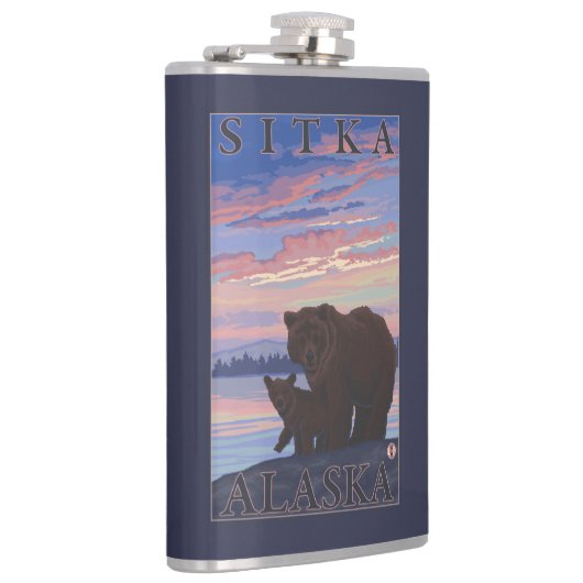 Bär und CUB - Sitka, Alaska Flachmann (Rechts)