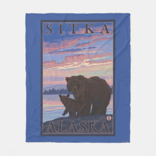 Bär und CUB - Sitka, Alaska Fleecedecke