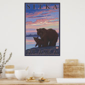 Bär und Cub - Sitka, Alaska Poster (Küche)