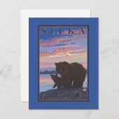 Bär und Cub - Sitka, Alaska Postkarte (Vorne/Hinten)