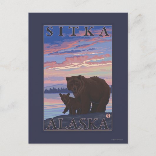 Bär und Cub - Sitka, Alaska Postkarte (Vorderseite)