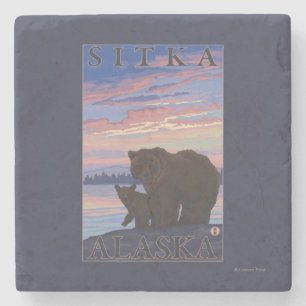 Bär und CUB - Sitka, Alaska Steinuntersetzer