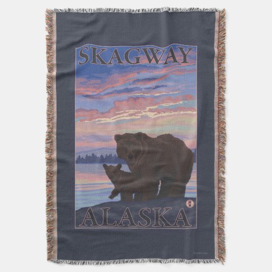 Bär und CUB - Skagway, Alaska Decke (Vorderseite Vertikal)