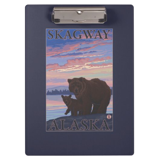 Bär und CUB - Skagway, Alaska Klemmbrett (Vorderseite)