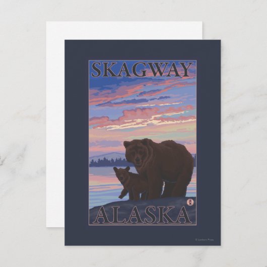 Bär und Cub - Skagway, Alaska Postkarte (Vorne/Hinten)