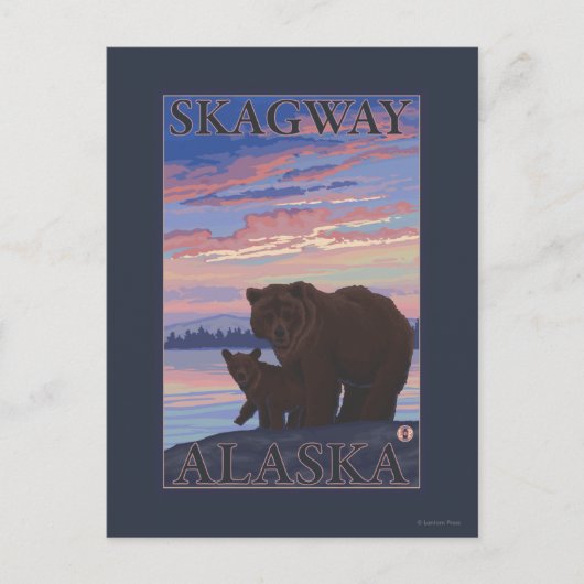 Bär und Cub - Skagway, Alaska Postkarte (Vorderseite)