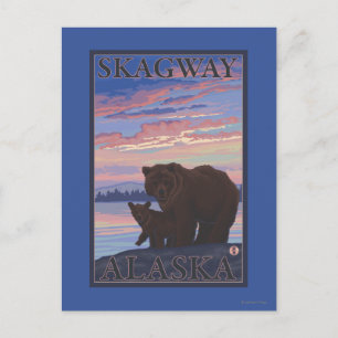 Bär und Cub - Skagway, Alaska Postkarte