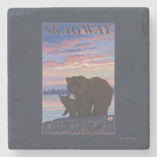 Bär und CUB - Skagway, Alaska Steinuntersetzer