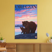Bär und Cub - Vintage Travel Poster Leinwanddruck (Insitu (Wohnzimmer))