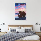 Bär und Cub - Vintage Travel Poster Leinwanddruck (Insitu (Schlafzimmer))