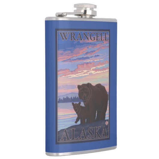 Bär und CUB - Wrangell, Alaska Flachmann (Rechts)