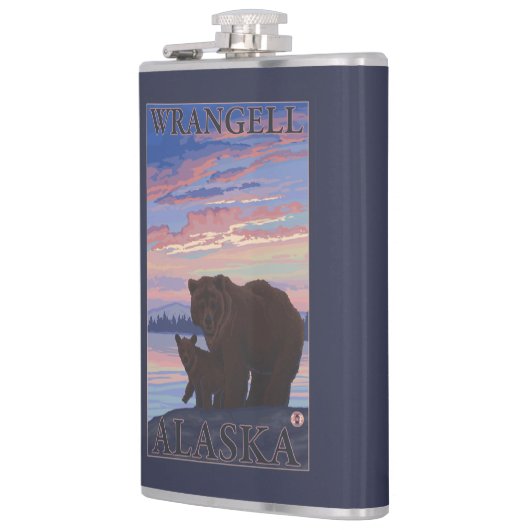 Bär und CUB - Wrangell, Alaska Flachmann (Links)