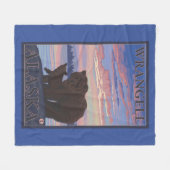 Bär und CUB - Wrangell, Alaska Fleecedecke (Vorderseite (Horizontal))