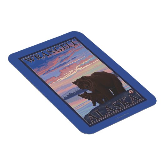 Bär und Cub - Wrangell, Alaska Magnet (Rechte Seite)