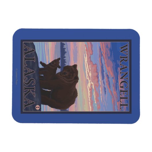 Bär und Cub - Wrangell, Alaska Magnet (Horizontal)
