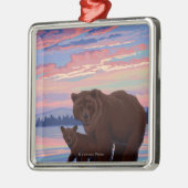 Bär und CUB - Yellowstone Nationalpark Ornament Aus Metall (Links)