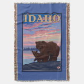 Bär und CubIdahoVintage Reise-Plakat Decke (Vorderseite Vertikal)