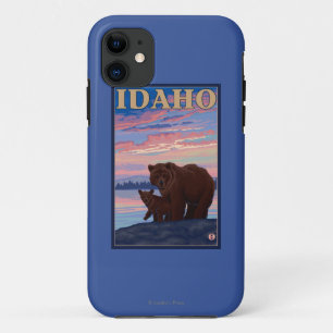 Bär und CubIdahoVintage Reiseplakat iPhone 11 Hülle
