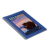 Bär und CubIdahoVintage Reiseplakat Notizblock (Rechte Seite)