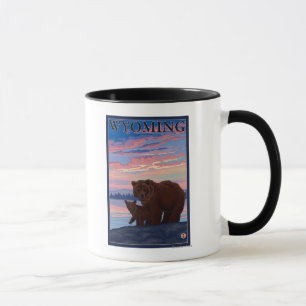 Bär und CubWyomingVintage Travel Poster Tasse