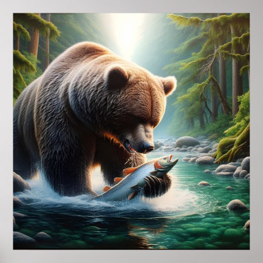 Bär und Fisch: River Dance Poster (Vorne)