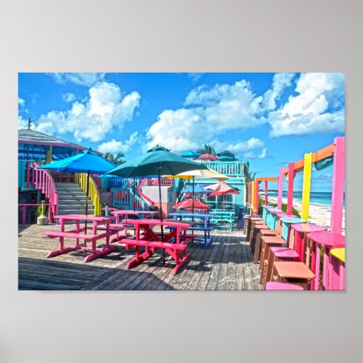 Bar und Grill in tropischen Bahamas Poster (Vorne)