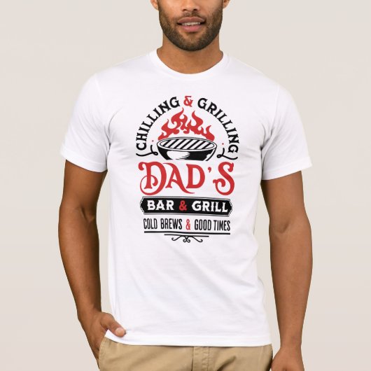 Bar- und Grilldesign von Papa 2 T-Shirt (Vorderseite)